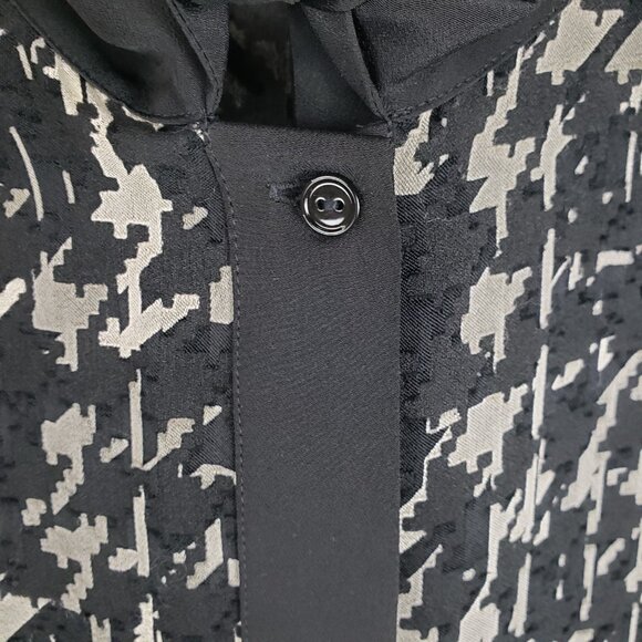 Persona Marina Rinaldi Textured Houndstooth Tunic Long Sleeve Pussybow Size 18 P - Picture 10 of 10
